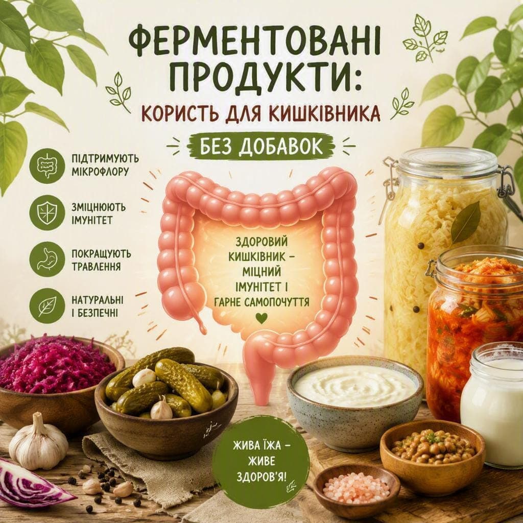 Ферментовані продукти: користь для кишківника без добавок