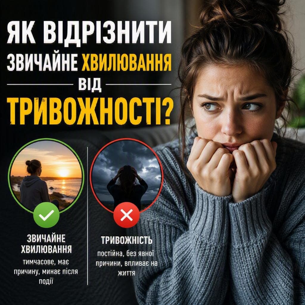 Як відрізнити звичайне хвилювання від тривожності?