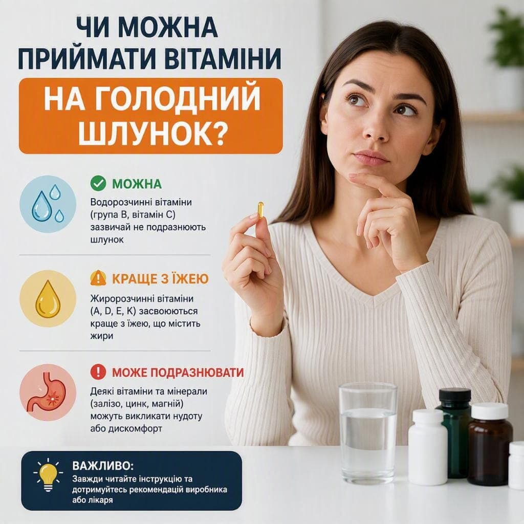 Чи можна приймати вітаміни на голодний шлунок