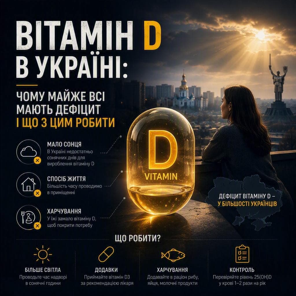 Вітамін D в Україні: чому майже всі мають дефіцит