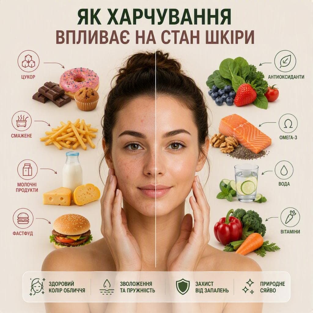 Як харчування впливає на стан шкіри
