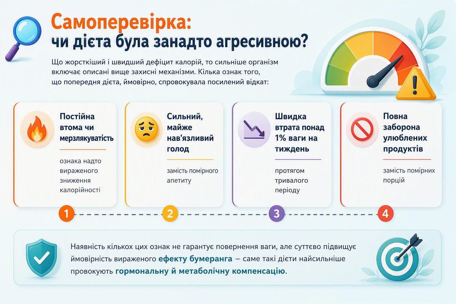 Самоперевірка: чи дієта була занадто агресивною