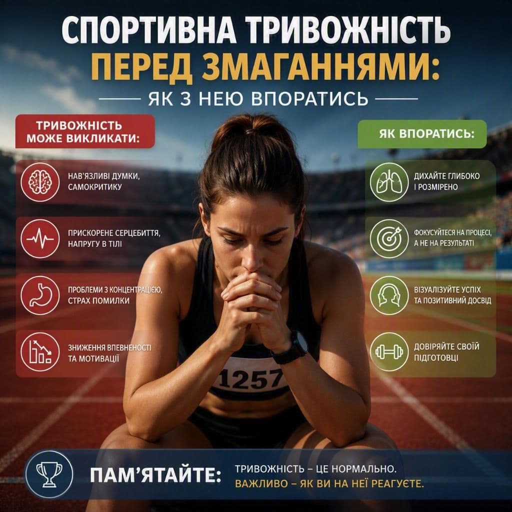 Спортивна тривожність перед змаганнями: як з нею впоратись