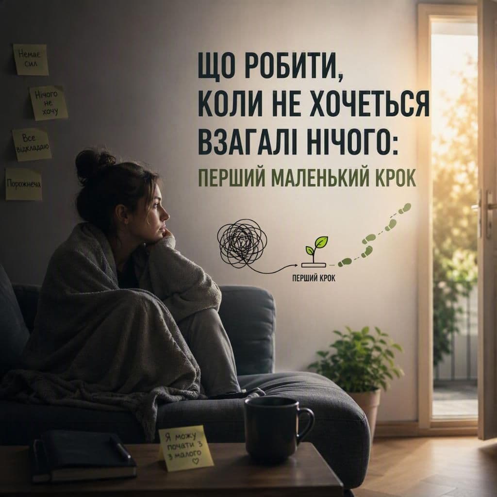 Що робити, коли не хочеться взагалі нічого: перший маленький крок