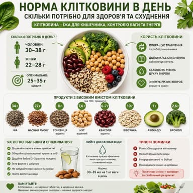 Схема споживання клітковини