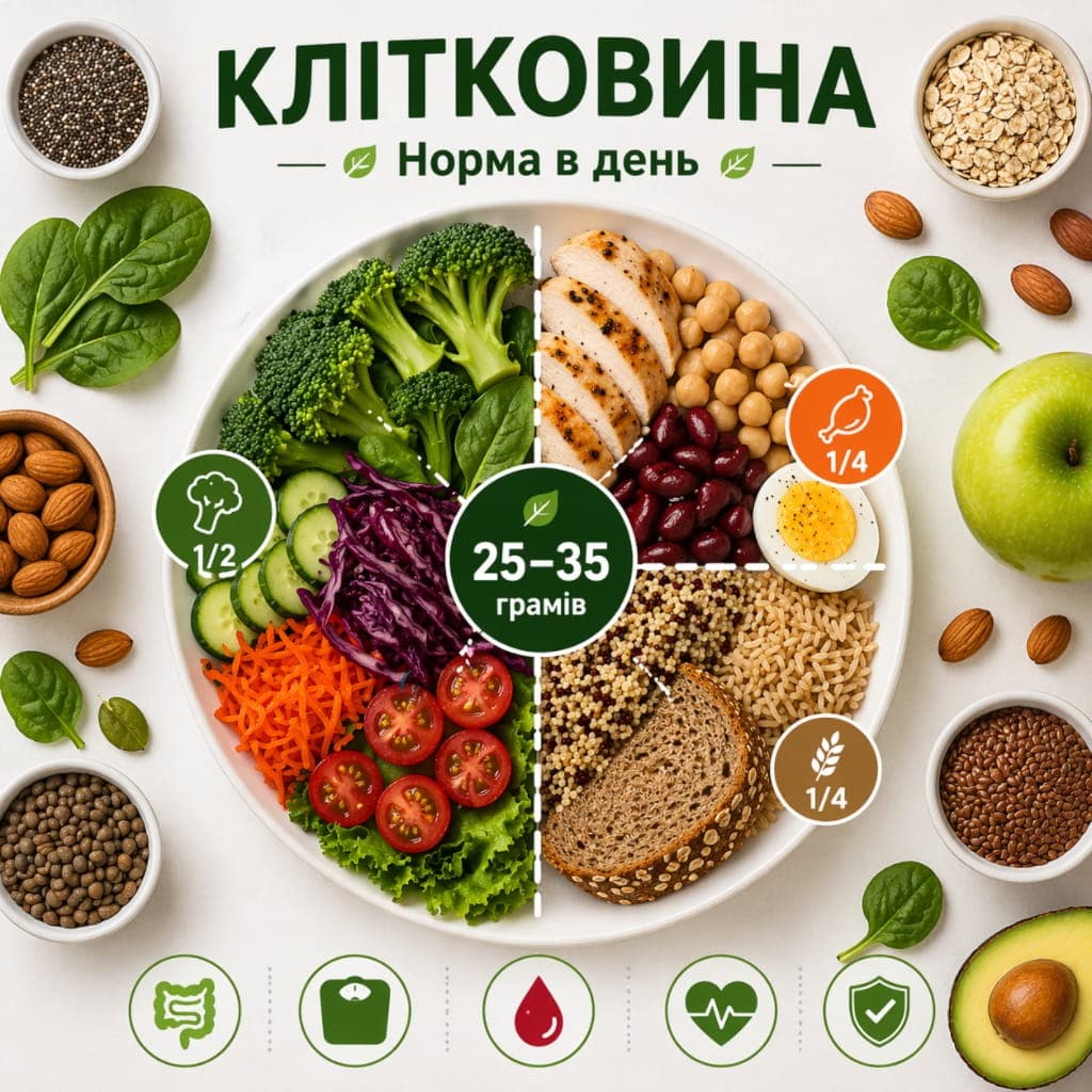 Норма клітковини в день