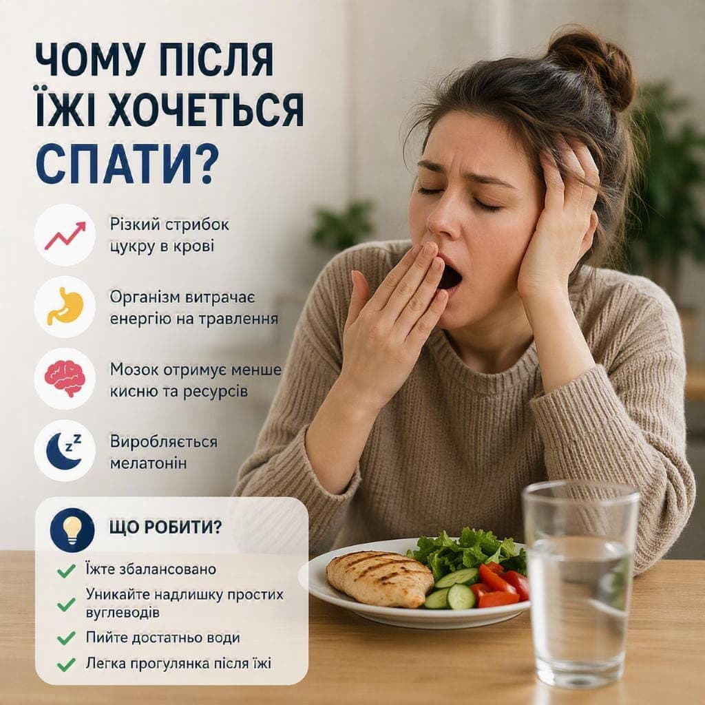 Чому після їжі хочеться спати