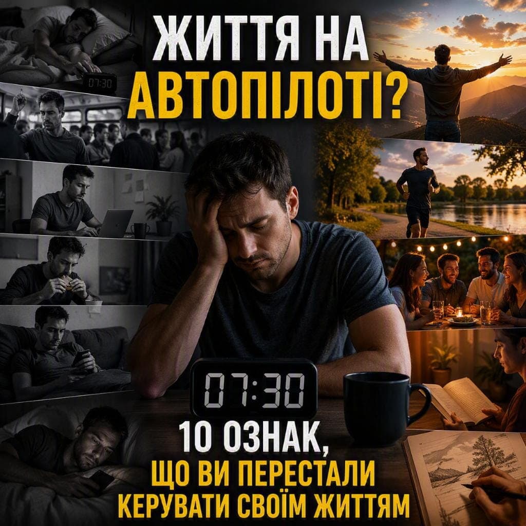 Життя на автопілоті: 10 ознак, що ви перестали керувати своїм життям